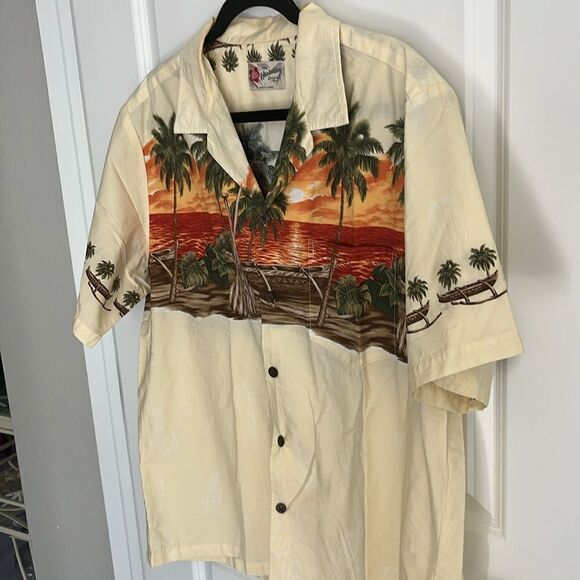 Hilo Hattie’s The Hawaiian Original Sunset with Canoes Circa 2006 Camp Style SZL - Picture 4 of 9